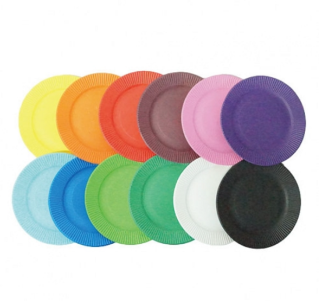 지은아트 만들기재료 컬러종이접시10개입(14색상), 파랑색, 10개