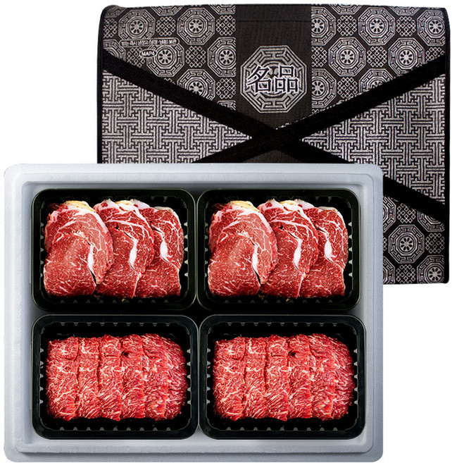 [농협안심한우] 프리미엄 1등급 한우 선물세트 (등심2팩+특수부위2팩) 1.2kg, 300g, 1