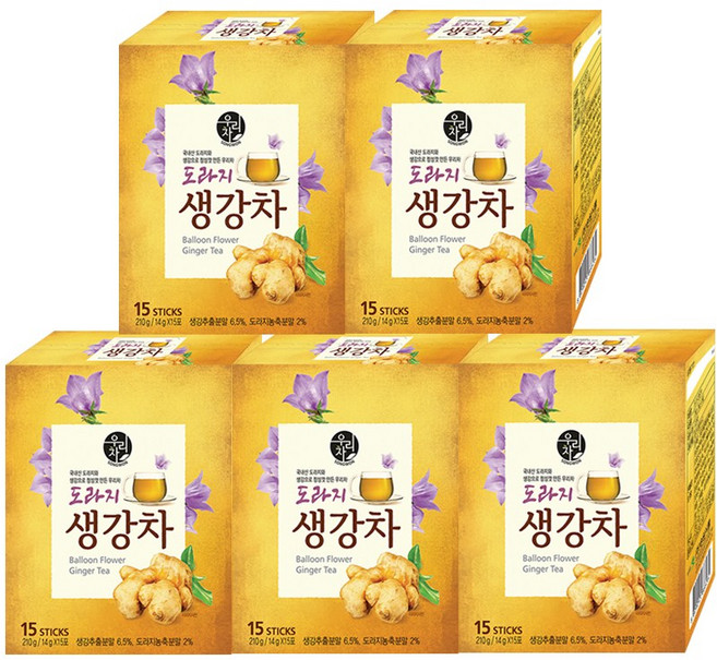 송원 도라지생강차, 14g, 15개입, 5개