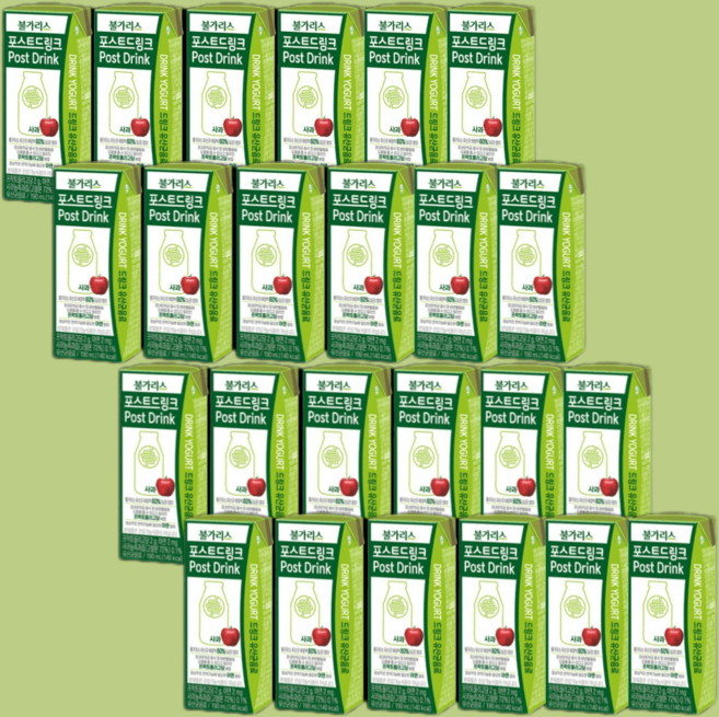 불가리스 유산균 포스트드링크 190ML 24개 과수원 복숭아 청포도 사과 이오 브레드이발소
