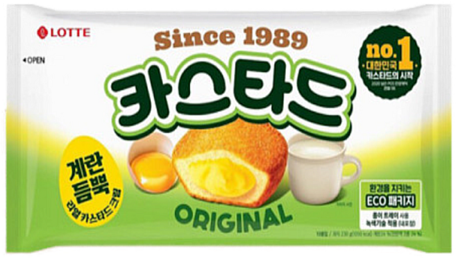 롯데 카스타드 오리지널, 230g, 7개