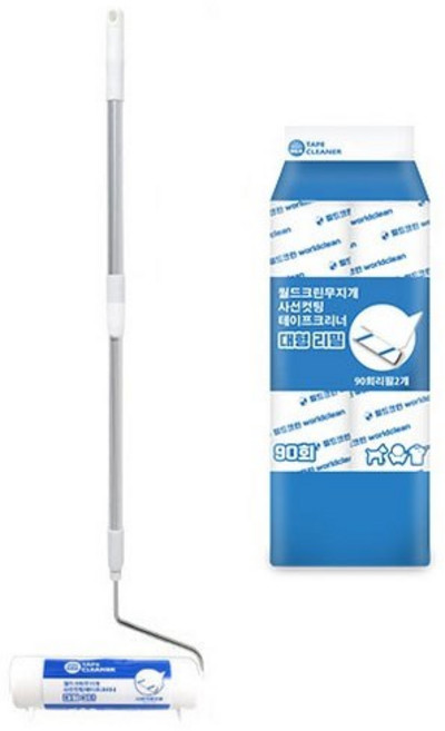 월드크린 3단 대형 테이프 클리너 본체 + 보관함 + 90회 대용량 리필 2p 세트, 1세트