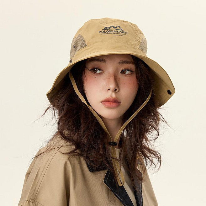 防曬登山帽防水帽子速幹漁夫帽戶外男露營遮陽帽女防紫外綫釣魚, 卡其色,可調節 55-59cm