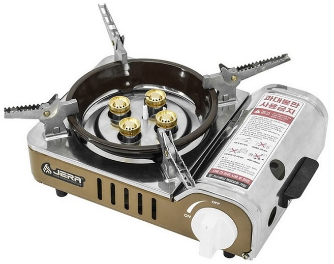 제라 미니 파워 버너 4구 가방 포함 화구 손잡이 스토브, 1개, 스탠