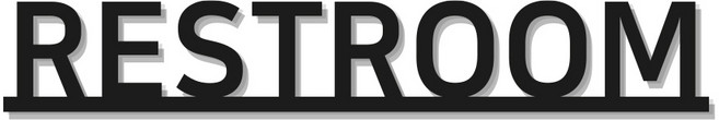 [5초설치] RESTROOM 화장실 표지판, RESTROOM [검정색], 1개