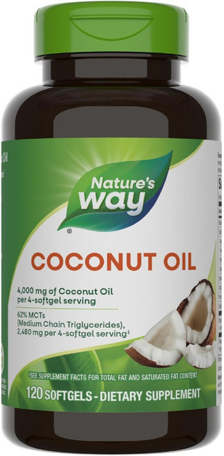 네이쳐스웨이 코코넛 오일 엑스트라 버진 1000mg 소프트젤, 120개입, 1개, 120정