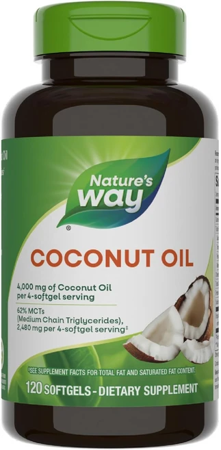 네이쳐스웨이 코코넛 오일 엑스트라 버진 1000mg 소프트젤, 120개입, 1개, 120정 - 쿠팡