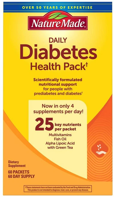 네이처메이드 다이아비츠 멀티비타민 헬스팩 (4정x60포) Nature Made Diabetes Health Pack, 1개, 60회분 - 쿠팡