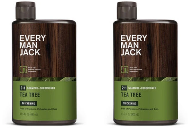 에브리맨잭 티트리 남성용 2 in 1 샴푸 컨디셔너 400ml 2개 - 쿠팡