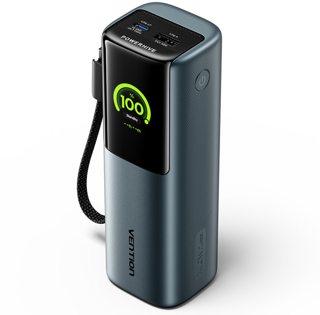 벤션 POWERHIVE PD PPS 노트북 고속충전 대용량 보조배터리 165W 20000mAh, 그레이, FKFH0
