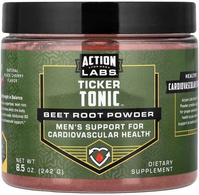 Action Labs For Men Ticker Tonic™ Beet Root Powder Natural Black Cherry 8.5 oz 242 g, Action Labs, For Men, Ticker T, 242g, 1개 - 쿠팡
