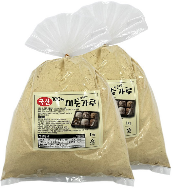 미숫가루 국산 곡물 100% 선식 식사대용, 2개