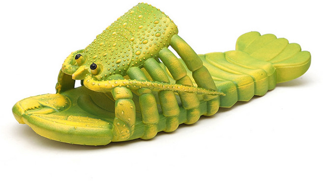 랍스터 슬리퍼 웃긴 동물 여름 플립 플롭 귀여운 비치 샤워 캐주얼 신발 남여 공용 빅 사이즈 소프트 샌들