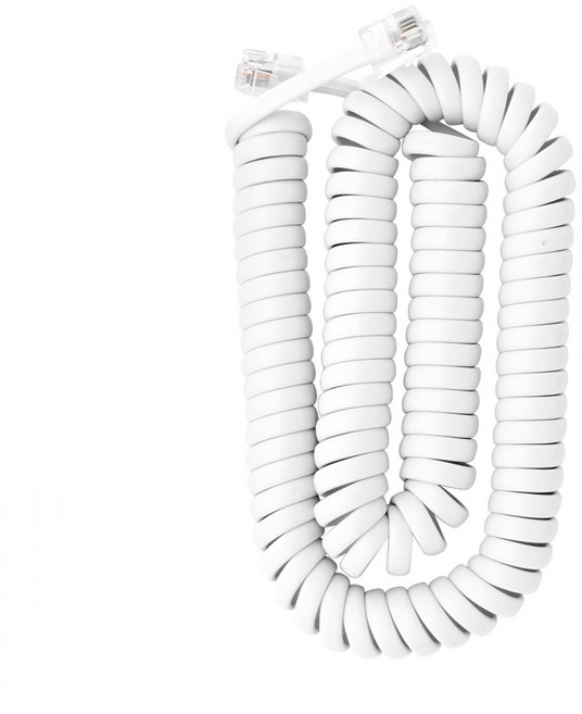 전화기 본체 수화기선 연결 케이블 코드 50cm 스프링타입, 흰색