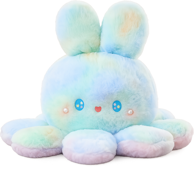 [당일발송 최고품질] 로앤제이 토끼양면문어인형 반전애착인형 25cm, 1개, 03 그린/핑크