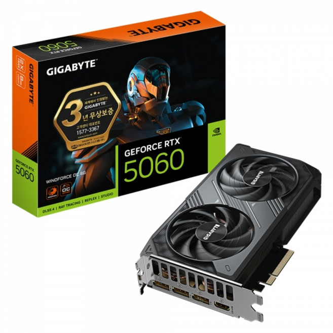 GIGABYTE 지포스 RTX 5060 WINDFORCE OC D7 8GB 제이씨현 (엔비디아 컴퓨터 그래픽카드)