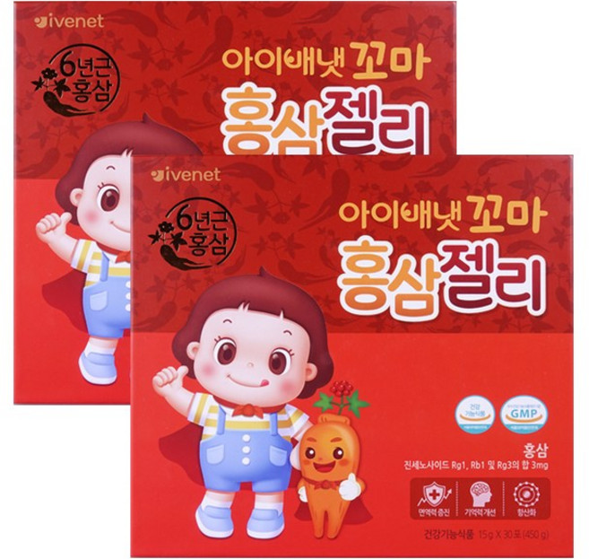 아이배냇 꼬마 홍삼젤리 2개월 60포, 15g, 60개