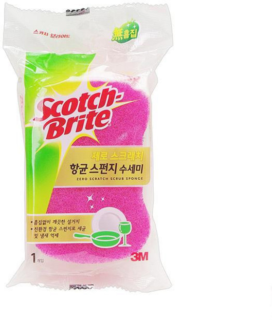 3M 쓰리엠 제로 항균 스펀지 수세미, 10개