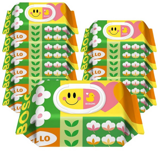 액션플레이 아기물티슈 캡형 70매 x 10팩 고평량 엠보 75g식품등급성분), 75g, 10박스