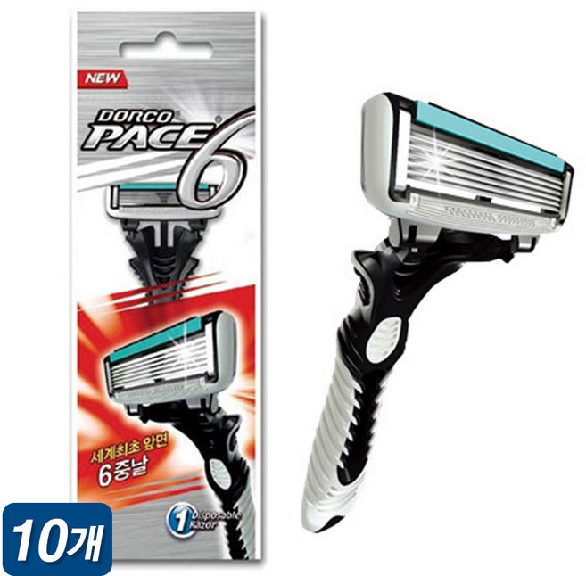 도루코 페이스6 일회용 면도기 x10개 6중날 휴대용면도기 고급러버 오픈카트리지, 1세트, 본상품선택, 10개입