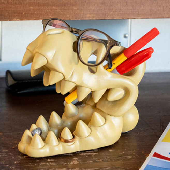 덜튼 스켈레톤 공룡 헤드 티렉스 안경 거치대 안경보관 펜거치대 펜꽂이, 2개