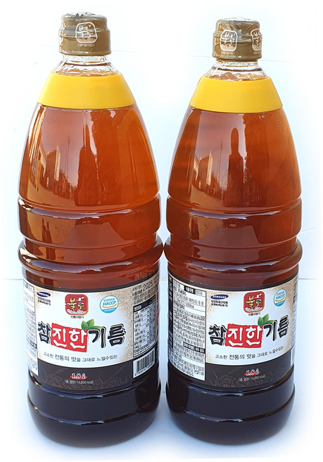 불로 참진한기름 고소한 맛기름 향미유, 1.8L, 2개