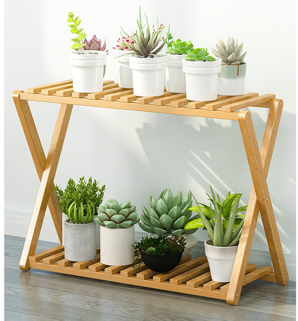 화분선반 받침대 진열대 거치대 정리대 원목다이 2단, 오크(70cm)
