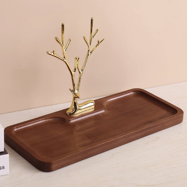 액세서리 트레이 차키 현관 인테리어 우드 소품, 일체형