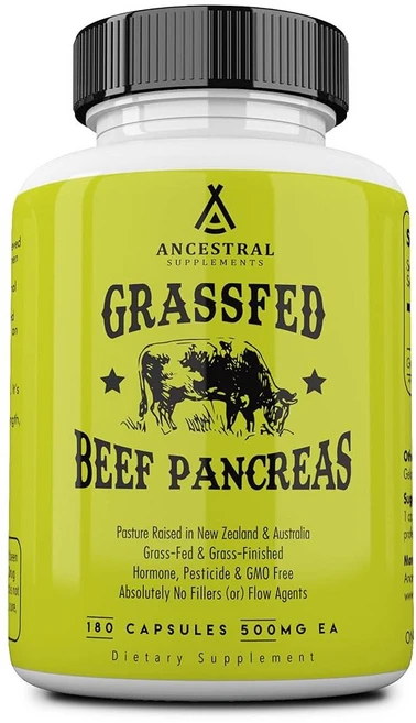 조상 보충제 잔디 사료 소고기 살아있는 콜라겐 영양 분말 보충제 3000mg 피부 모발 손톱 및 관절 타입 II 180캡슐을 더 하고 젊어 보이게 촉진합니다, Beef Pancreas, 180 Count (Pack of 1), 1개 - 쿠팡
