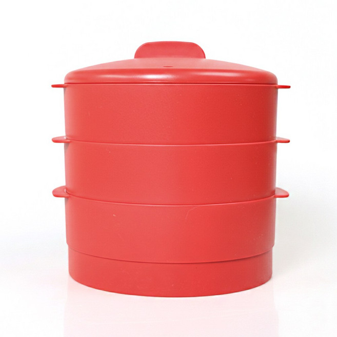 사은품증정+타파웨어 멀티 찜기 플러스 3단 스티머 해산물 채소 만두 다용도 찜통 3가지 찜요리 가능, 1개, 23cm