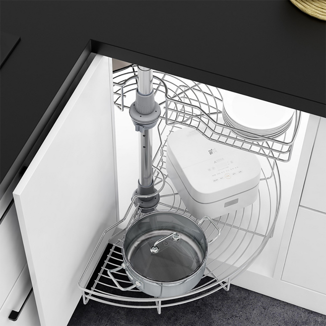 씽크대 180코너선반 주방코너회전선반 2단회전선반 수납선반 주방회전선반 180도 회전선반 2단 싱크하부장 그릇정리대 싱크수납선반 주방하주방수납선반 주방 반원 2단 선반