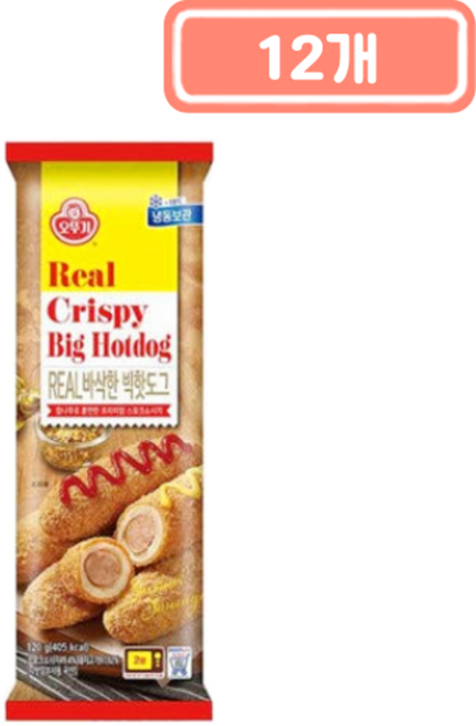 오뚜기 리얼 바삭한 빅핫도그, 12개, 120g