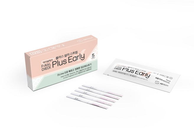 에이디텍 파이널 임테기 플러스 얼리 스트립 3라인 임신테스트기 신개념 듀얼마커, 1개, 5개입