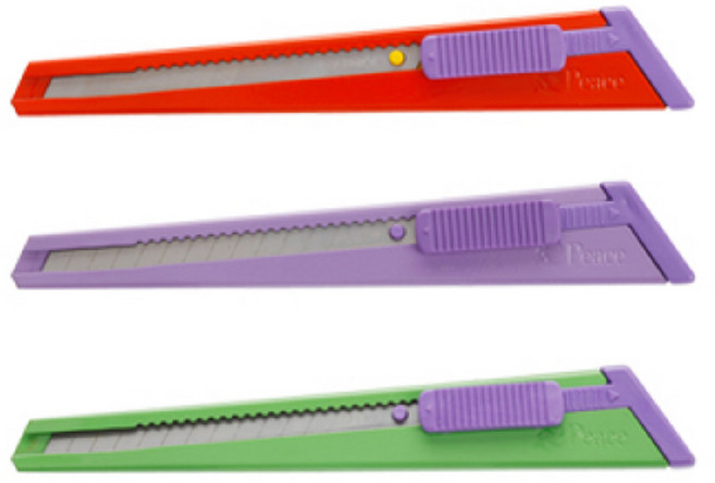 평화 201캇타(오토락) 사무용칼 1box 10개입 색상혼합