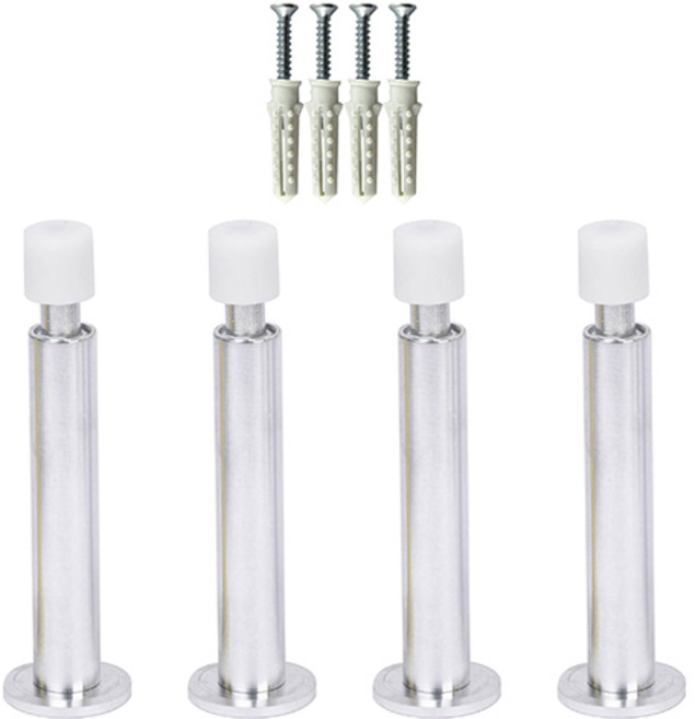 스프링 완충 스토퍼 도어 방문 세트, 실버, 4개