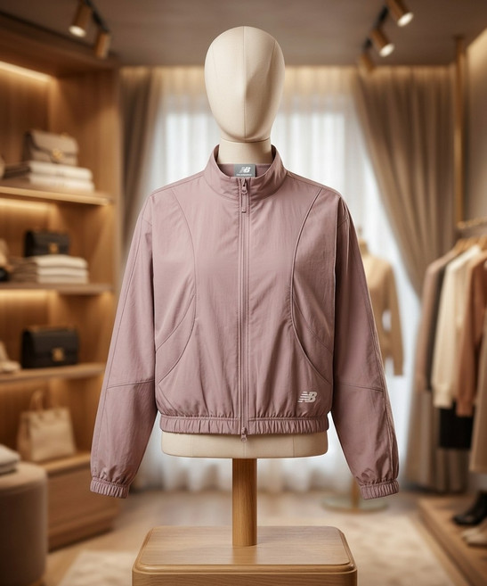 뉴발란스 NBNAG2W412 / WOMEN 에센셜 경량 스탠넥 우븐자켓 (GLOSSY PINK) L7K3