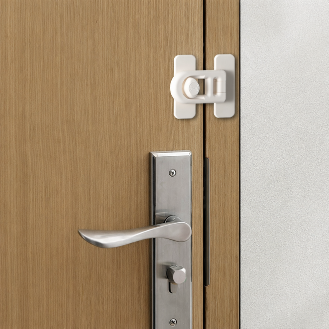 여닫이문 서랍 안전 잠금장치 회전형 2p, 2개, 화이트