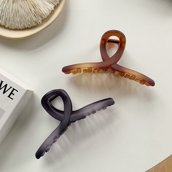 해피제이 빅사이즈 무광 톤다운 올림머리 집게핀 13cm 2종 세트