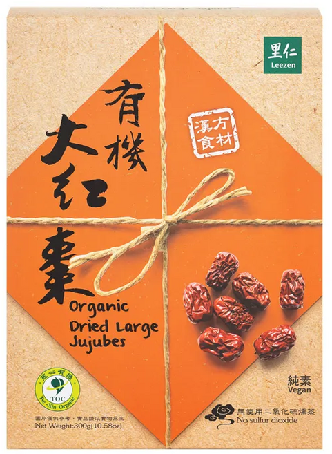 里仁 有機 大紅棗 有機 大紅棗 有機 Dried Large Jujubes 純素 無添加二氧化硫, 1個, 300