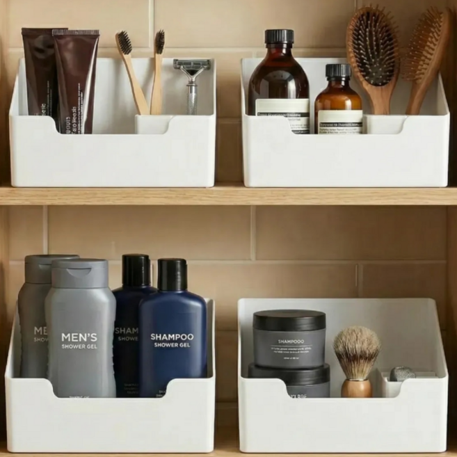 루나리브 다용도 욕실 정리함, 3개, 화이트