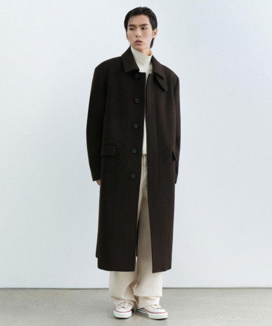 무신사스탠다드 MUSINSA STANDARD 캐시미어 블렌드 오버 숄더 발마칸 코트 [다크 브라운]MMECT7D06-DR 113936