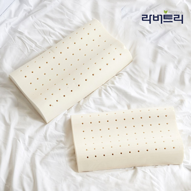 라버트리 천연라텍스 아동용 베개 폼 1+1, 41*25*6/4/5.5(±2cm), 화이트아이보리(속커버), 1개
