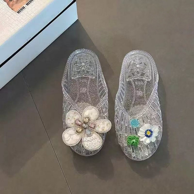 HALOPICK 여름 말캉말캉 DIY 파츠 젤리 슈즈 아쿠아 슬리퍼