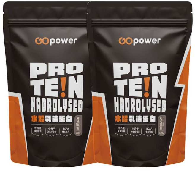 GOpower 果果能量 水解乳清蛋白 可可歐蕾, 500g, 2個