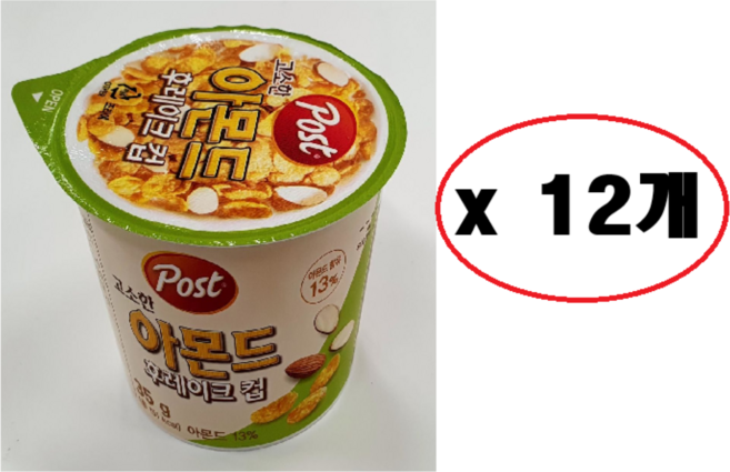 포스트 아몬드 후레이크 컵 시리얼, 35g, 12개