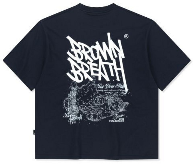 브라운브레스 brownbreath SLEEPY TAG TEE - NAVY
