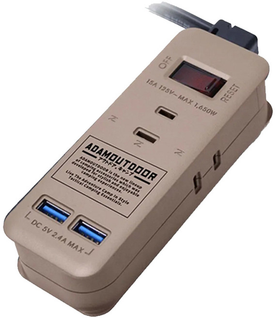 ADAMOUTDOOR USB延長線 支援PD與QC3.0快充, 1個, ADAM3座擴充USB延長線, 沙色, 1.1m