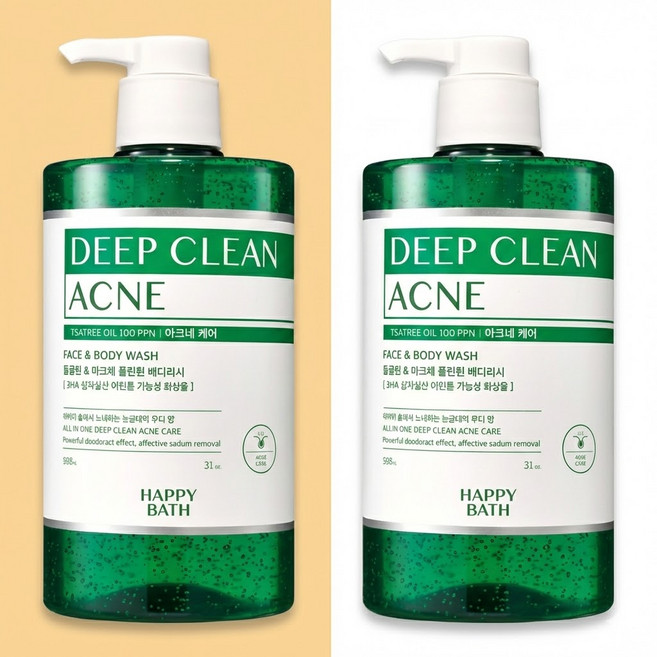 해피바스 딥클린 올인원 등드름 바디워시 900g 2입