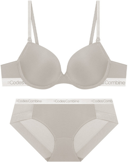 코데즈컴바인이너웨어 아스킨 글램밴드 브라 햄팬티 세트_쿨베이지