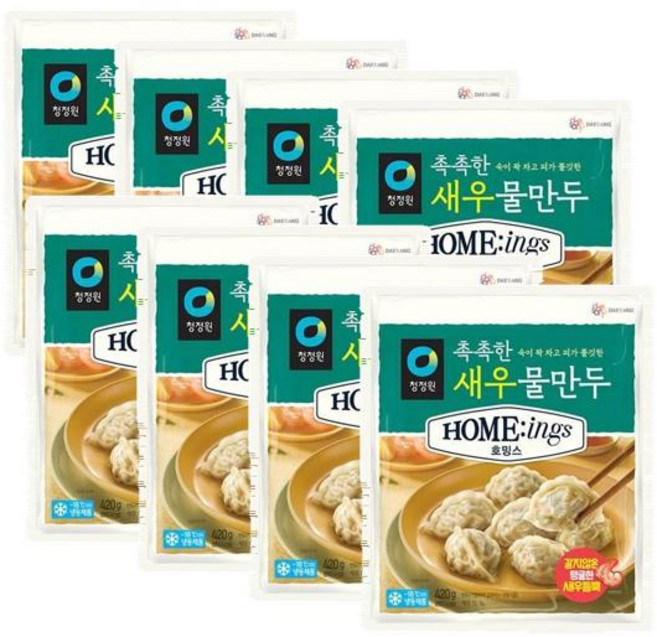 청정원 호밍스 촉촉한 새우물만두, 8개, 420g